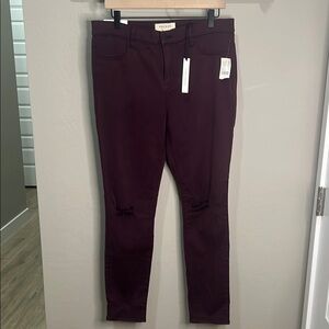 Vintage Pacsun Pants Jean Jegging Purple Stretch Distressed Malbec Burgundy New
